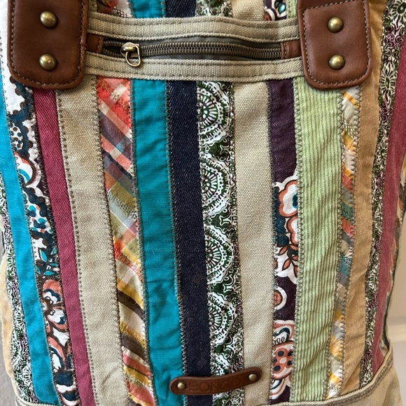 Bongo Y2K patchwork canvas tote. EUC. Boho. Hippie. Pockets and storage. Artsy - Picture 2 of 15